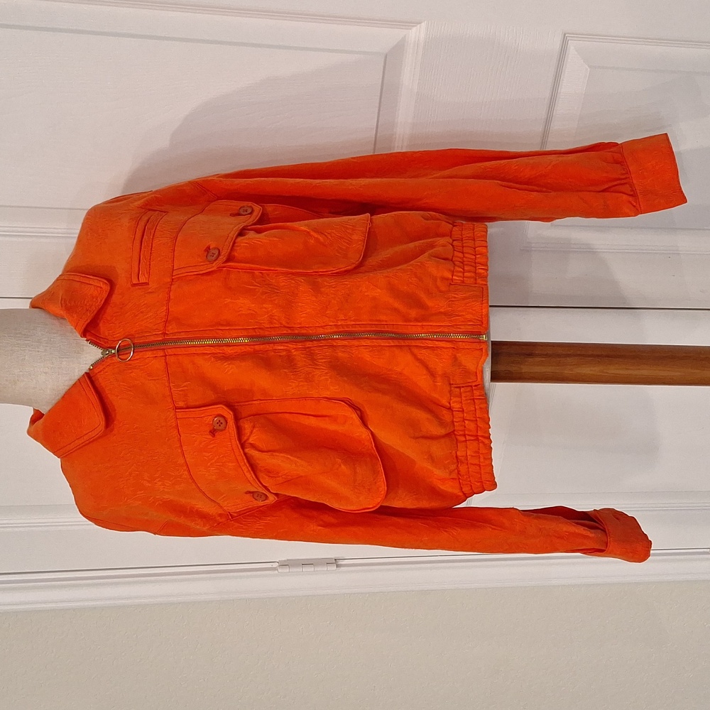 Anthropologie Cartonnier Orange Zip Up Jacket